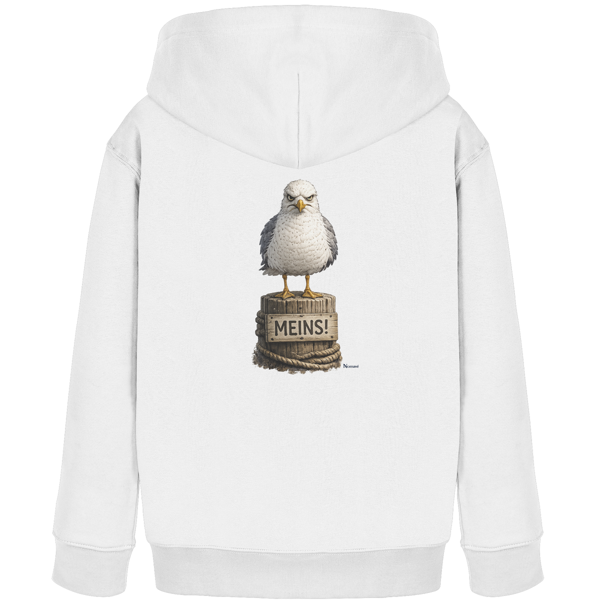 Möwe mit Meinung – MEINS! | - Kids Organic Hoodie