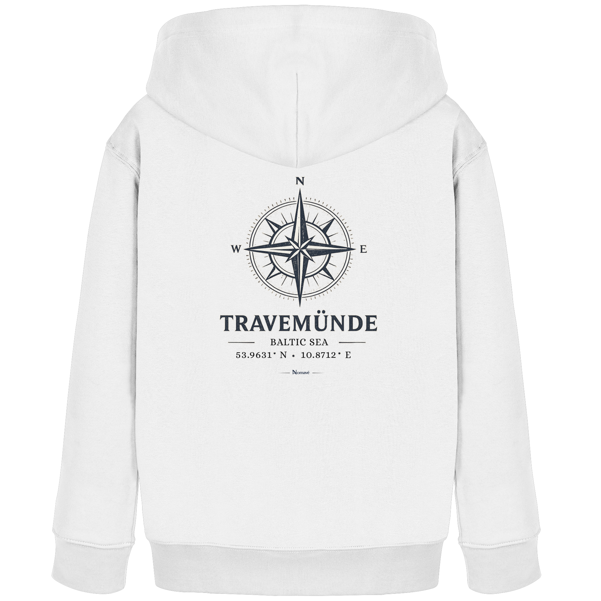 Travemünde Windrose – Baltic Sea Bio Kinder Kapuzenpullover (Hoodie) aus 100 % Bio-Baumwolle