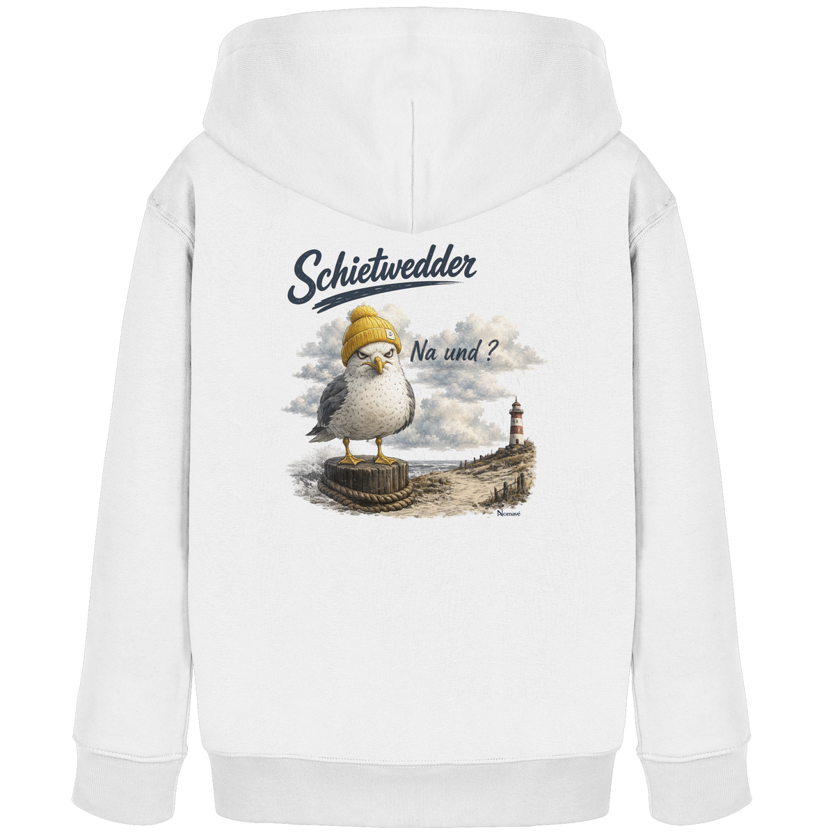 Alpha Möwe – Schietwedder? Na und! - Kids Organic Hoodie