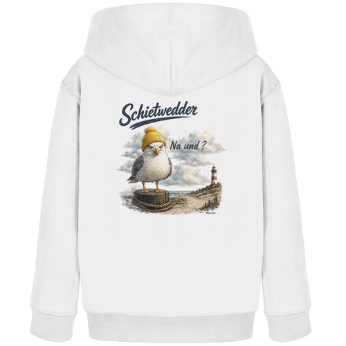 Alpha Möwe – Schietwedder? Na und! - Kids Organic Hoodie