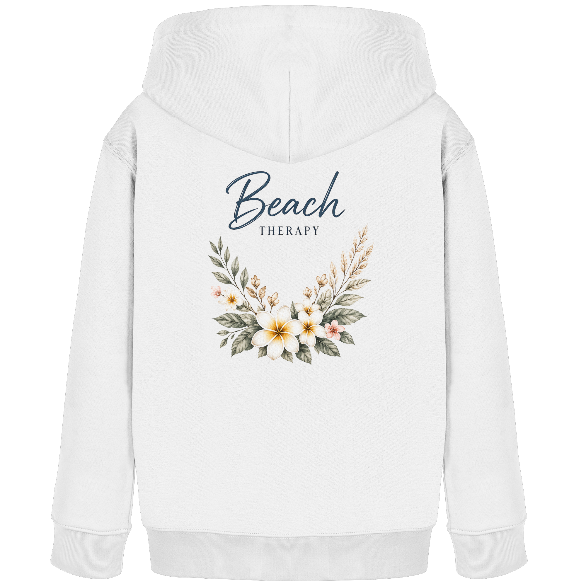 Beach Therapy | Florales Strandmotiv | Sommer | Urlaub | Meer | Blumen | - Kids Organic Hoodie