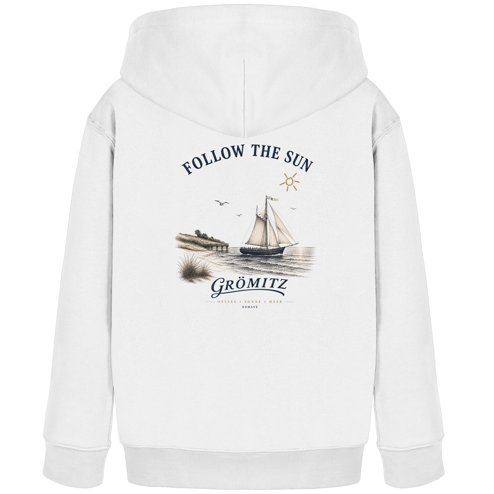 Grömitz - Follow the Sun - Kinder Bio Hoodie - Kapuzenpullover Ostsee