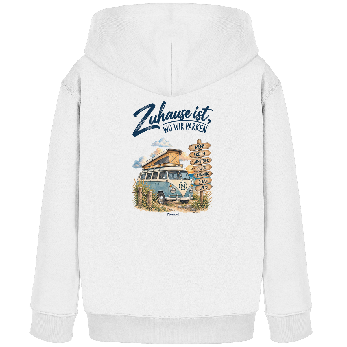 Zuhause ist, wo wir parken – Vanlife & Camping - Kinder Bio Hoodie Kapuzenpullover