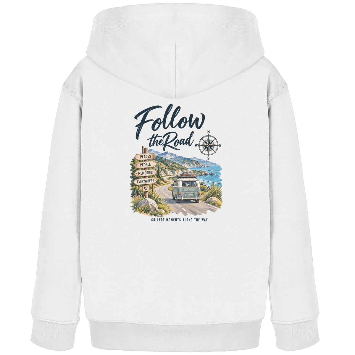 Follow the Road – Vanlife – Kinder Bio Hoodie – Backprint