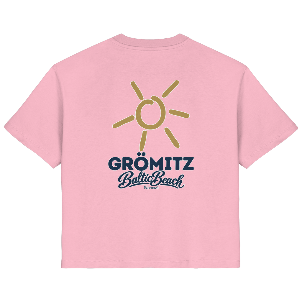 Grömitz Sonne Damen Bio T-Shirt Baltic Beach Rückendruck in Cotton Pink – Shirtigo-Originalmockup 4