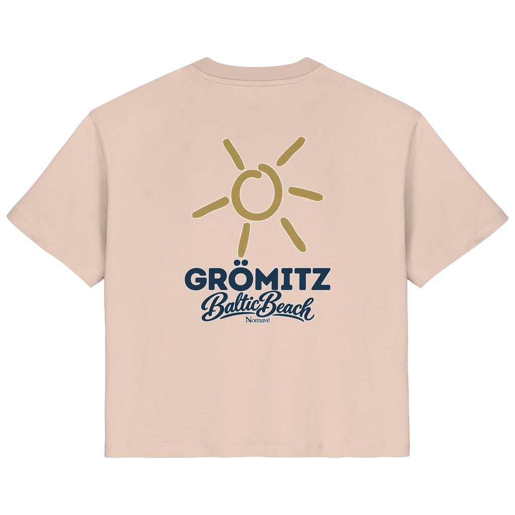 Grömitz Sonne Damen Bio T-Shirt Baltic Beach Rückendruck in Fraiche Peche – Shirtigo-Originalmockup 6