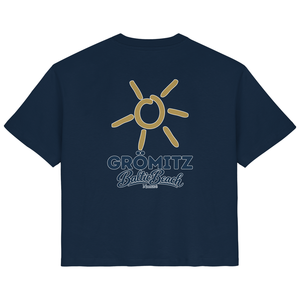 Grömitz Sonne Damen Bio T-Shirt Baltic Beach Rückendruck in French Navy – Shirtigo-Originalmockup 8