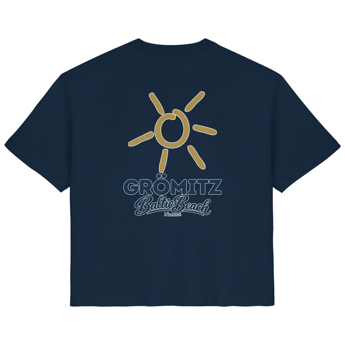 Grömitz Sonne Damen Bio T-Shirt Baltic Beach Rückendruck in French Navy – Shirtigo-Originalmockup 8