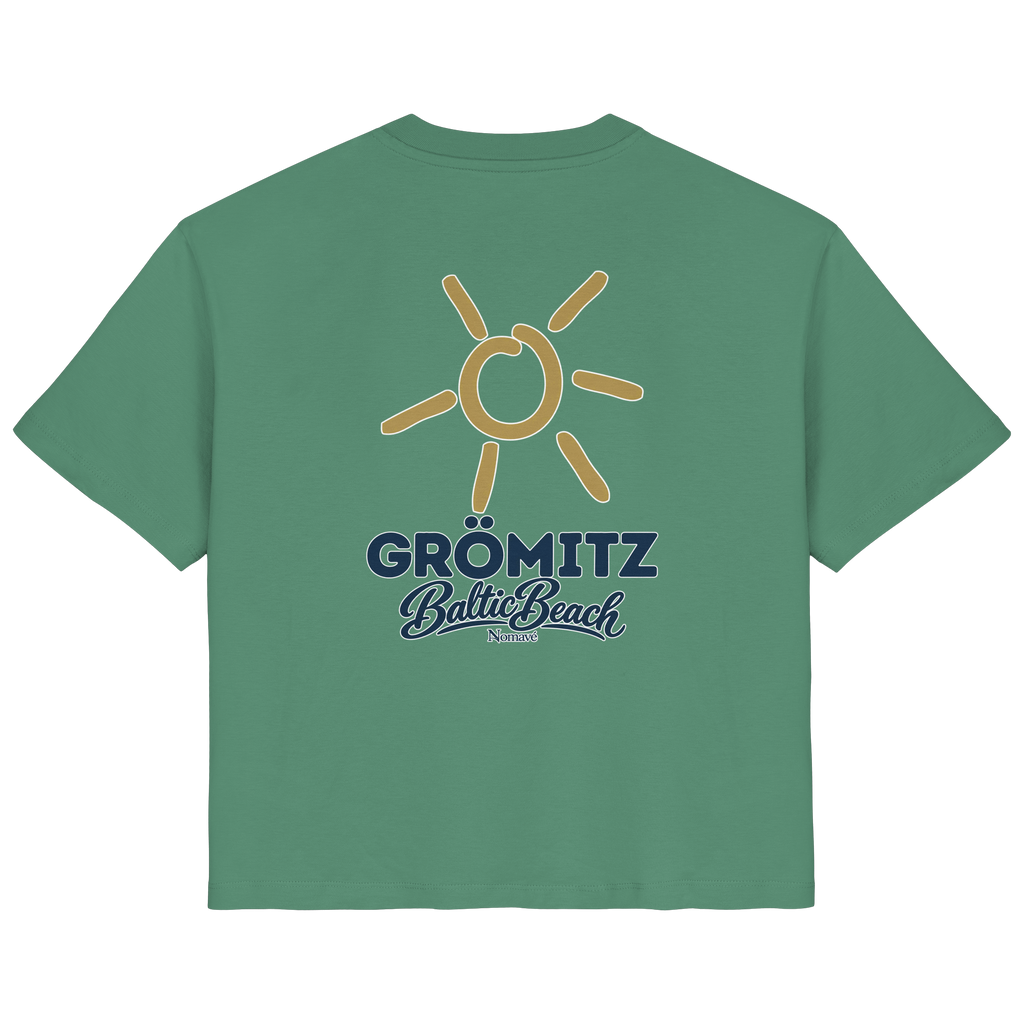 Grömitz Sonne Damen Bio T-Shirt Baltic Beach Rückendruck in Green Bay – Shirtigo-Originalmockup 5