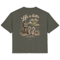 Life-is-better-in-flip-flops-dark-edition-backprint - Ladies Organic Shirt