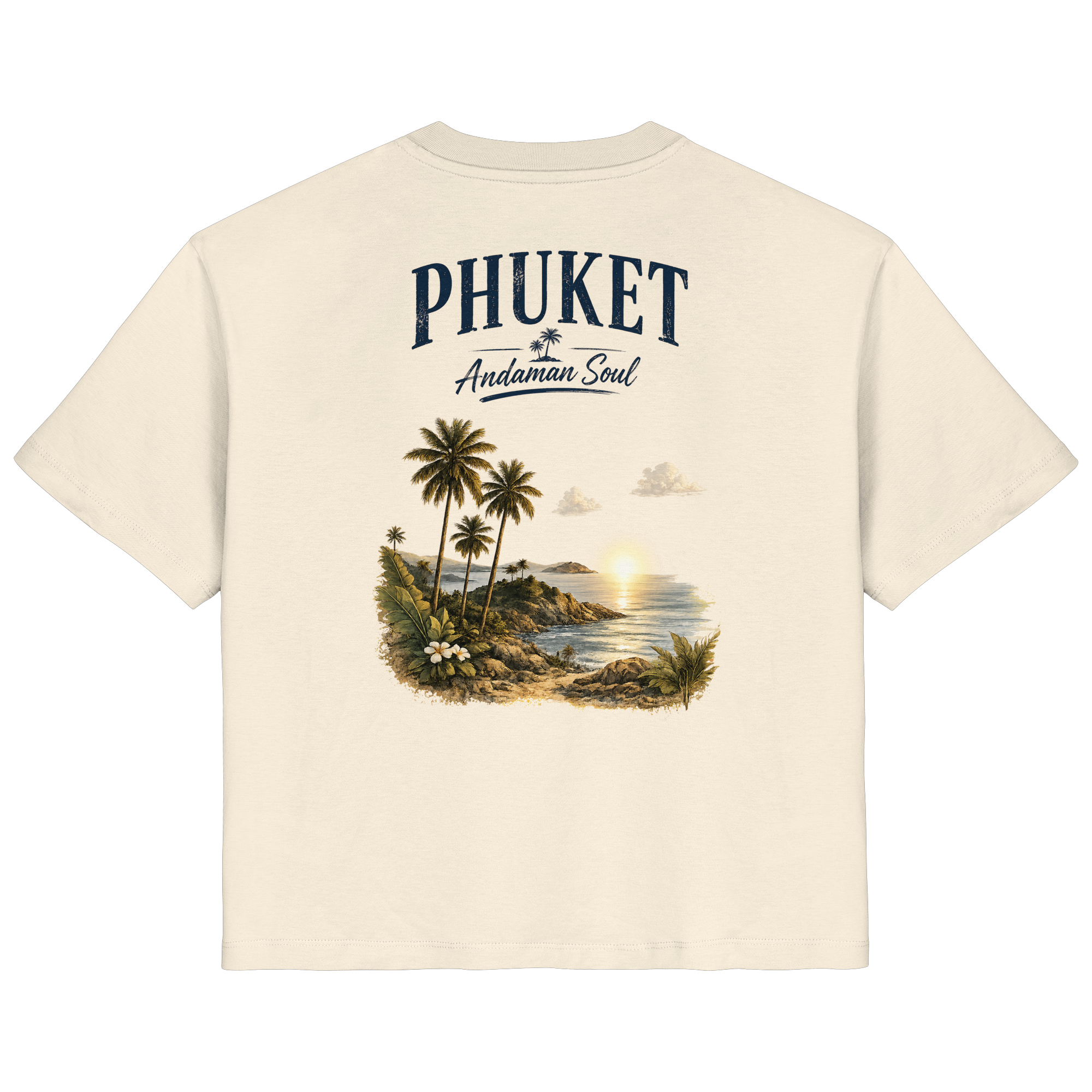 Phuket Thailand – Andaman Soul – Vintage Rückenprint  - Damen Bio Shirt