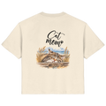 Cat Mom Damen Bio-T-Shirt in Natural Raw – Original-Mockup mit Katzen-Küstenmotiv und Schriftzug als Rückenprint.