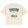 Original-Mockup 1: Damen Bio-T-Shirt in Natural Raw mit Timmendorfer Strand – Baltic Sea Backprint.