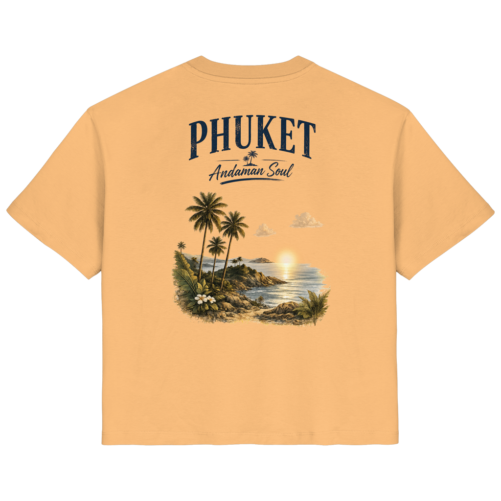 Phuket Andaman Soul Damen Bio-T-Shirt in Nispero mit Rückenprint – Produktansicht