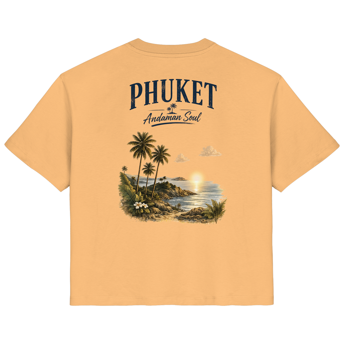 Phuket Andaman Soul Damen Bio-T-Shirt in Nispero mit Rückenprint – Produktansicht