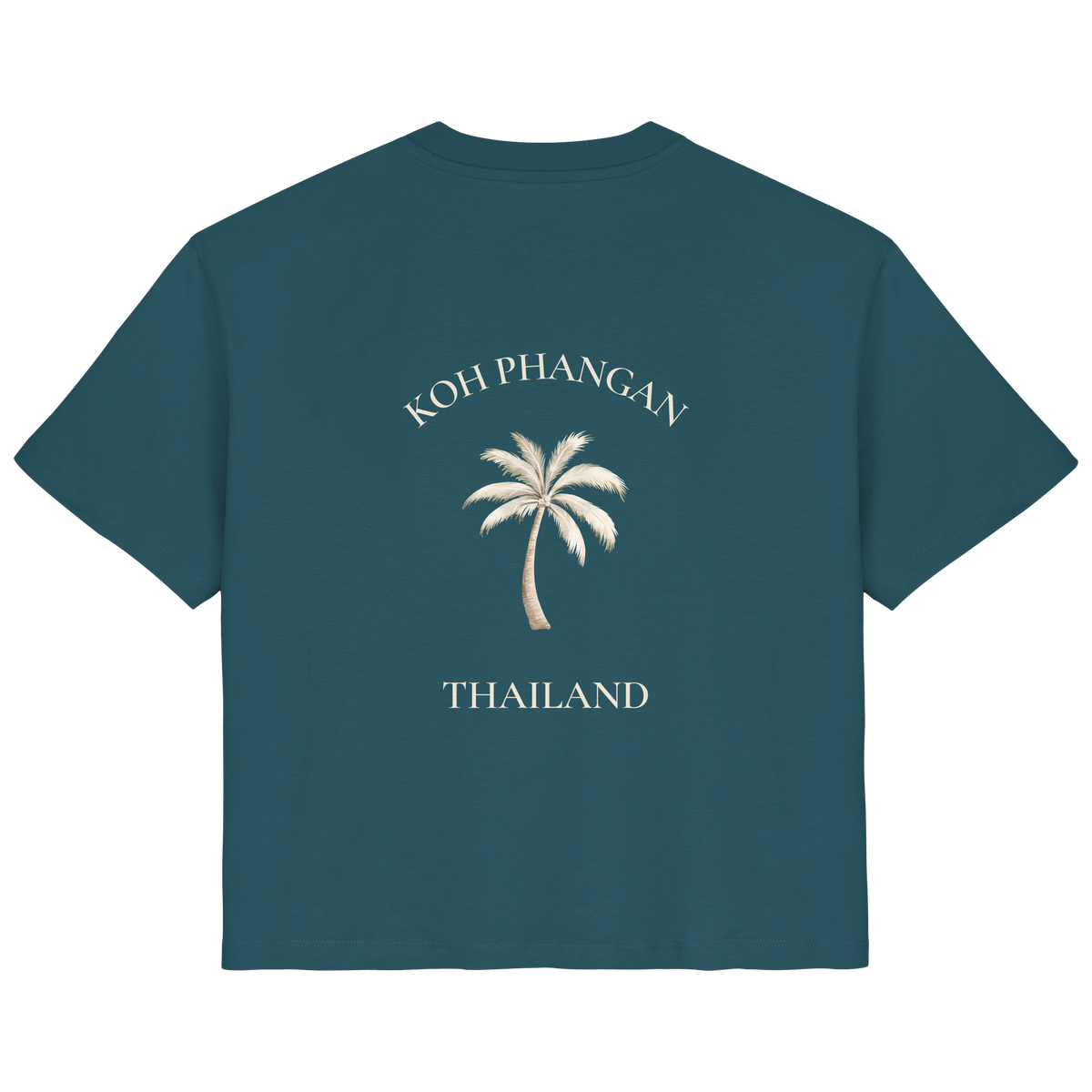 Damen Bio T-Shirt in stargazer mit Koh Phangan Mini Palm Motiv als Backprint – Original-Mockup