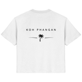 Original-Mockup des Damen Bio T-Shirt in Weiß mit Koh-Phangan-Minimal-Backprint
