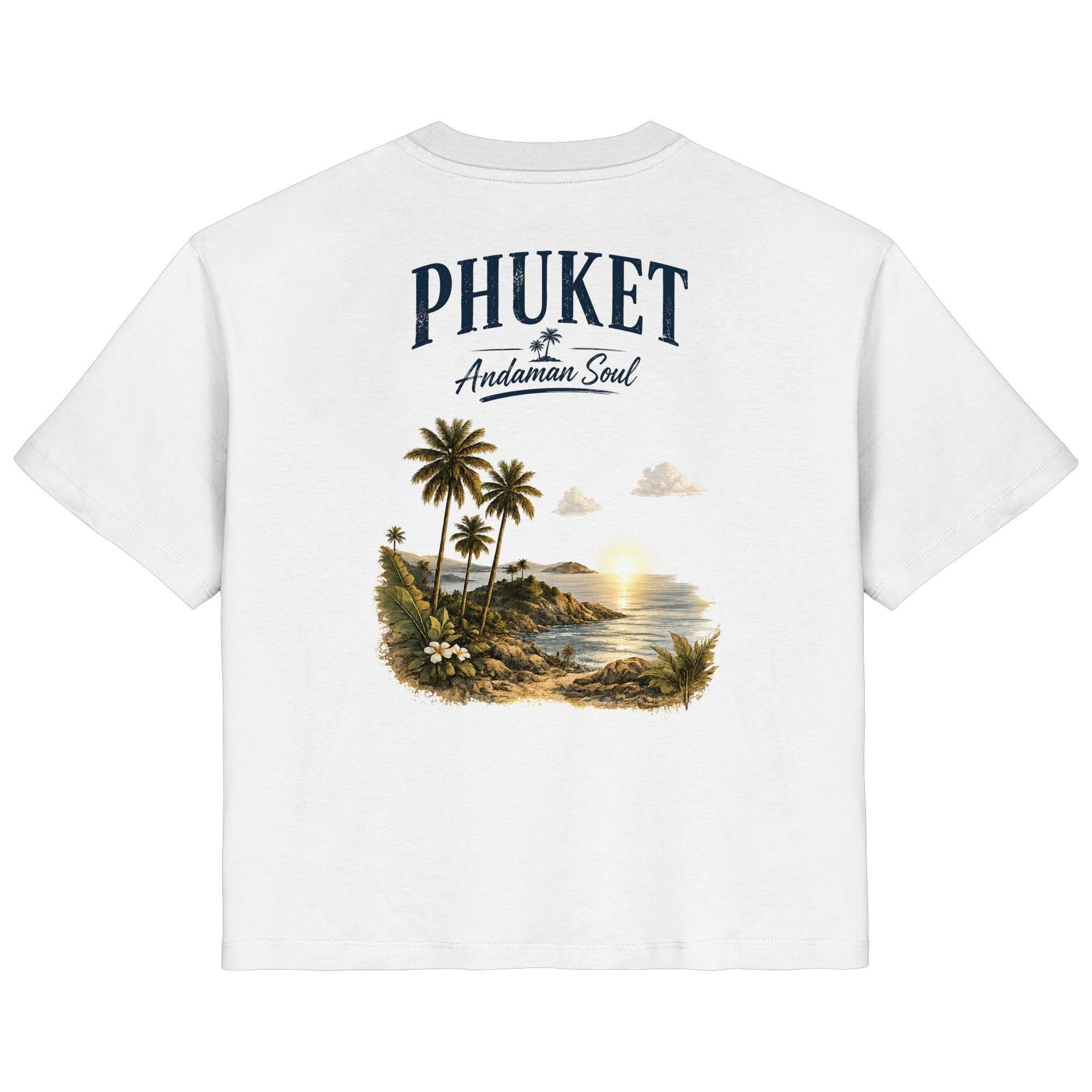 Phuket Thailand – Andaman Soul – Vintage Rückenprint  - Damen Bio Shirt