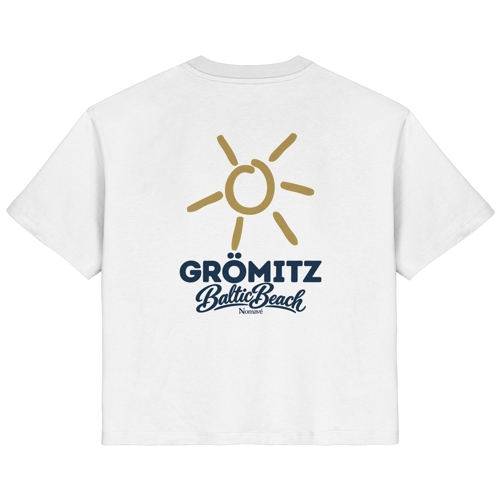 Grömitz Sonne Damen Bio T-Shirt Baltic Beach Rückendruck in White – Shirtigo-Originalmockup 2