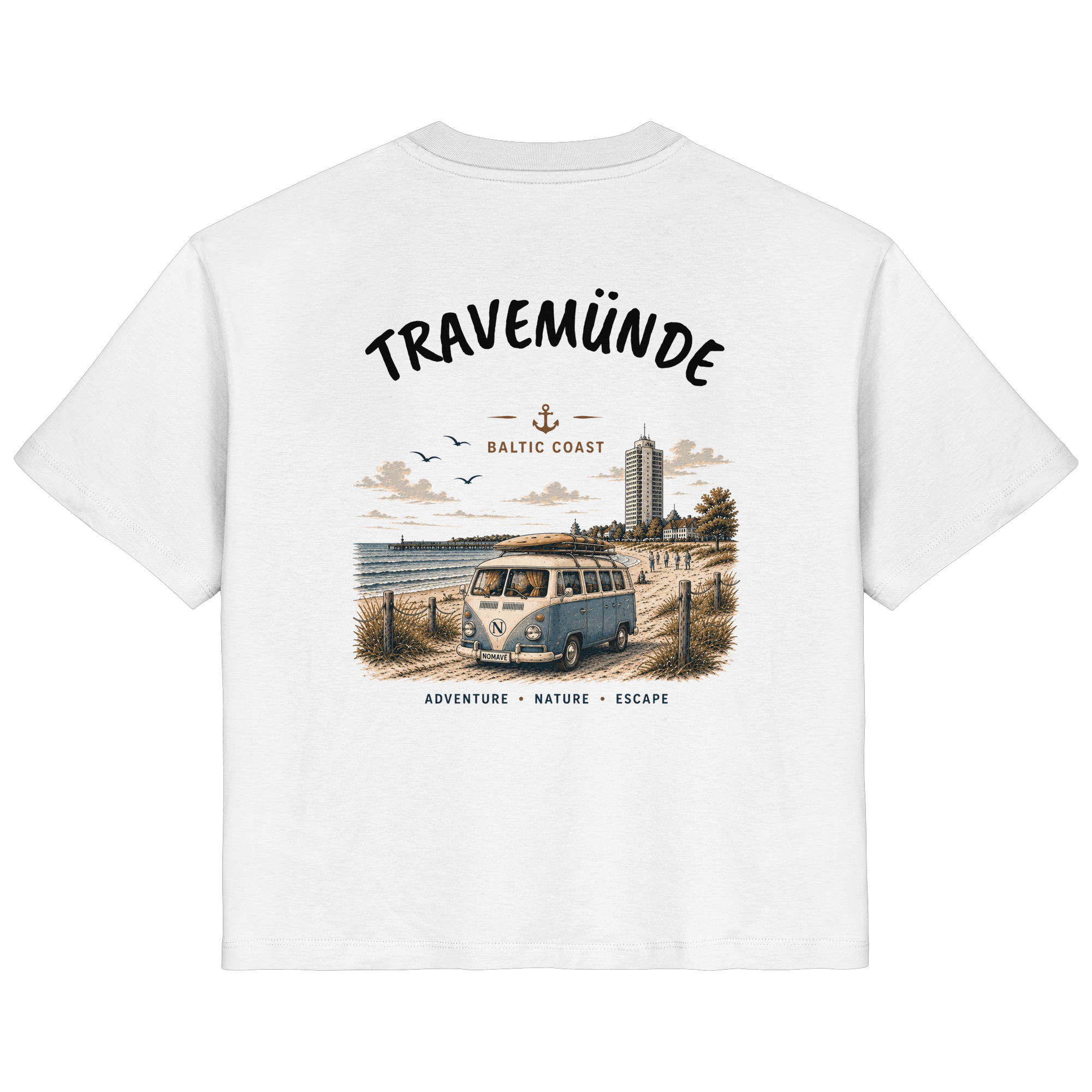 Travemünde Bulli Backprint - Ladies Organic Shirt