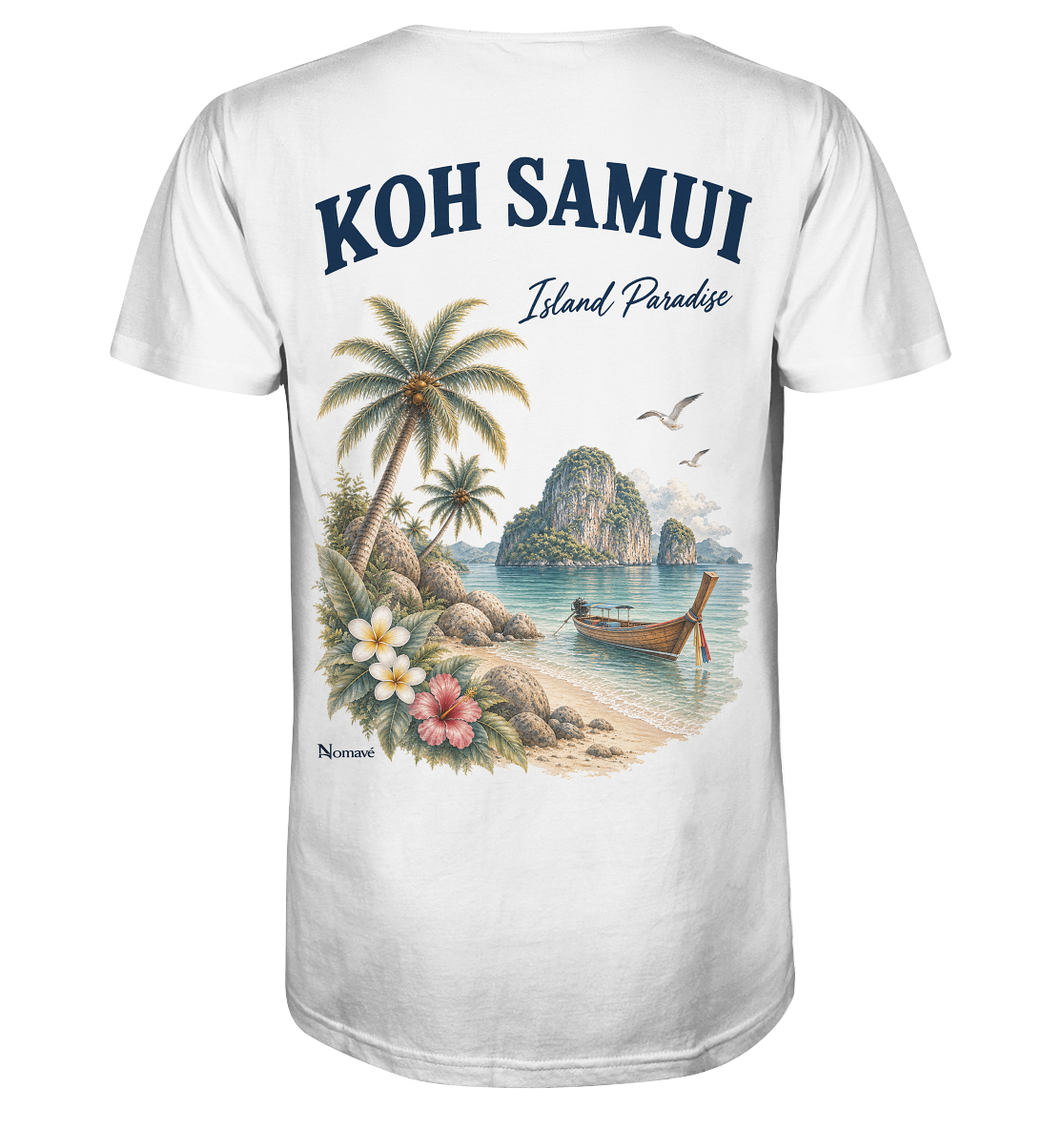 Koh Samui - Island Paradise - Rückenprint  - Mens Organic V-Neck Shirt