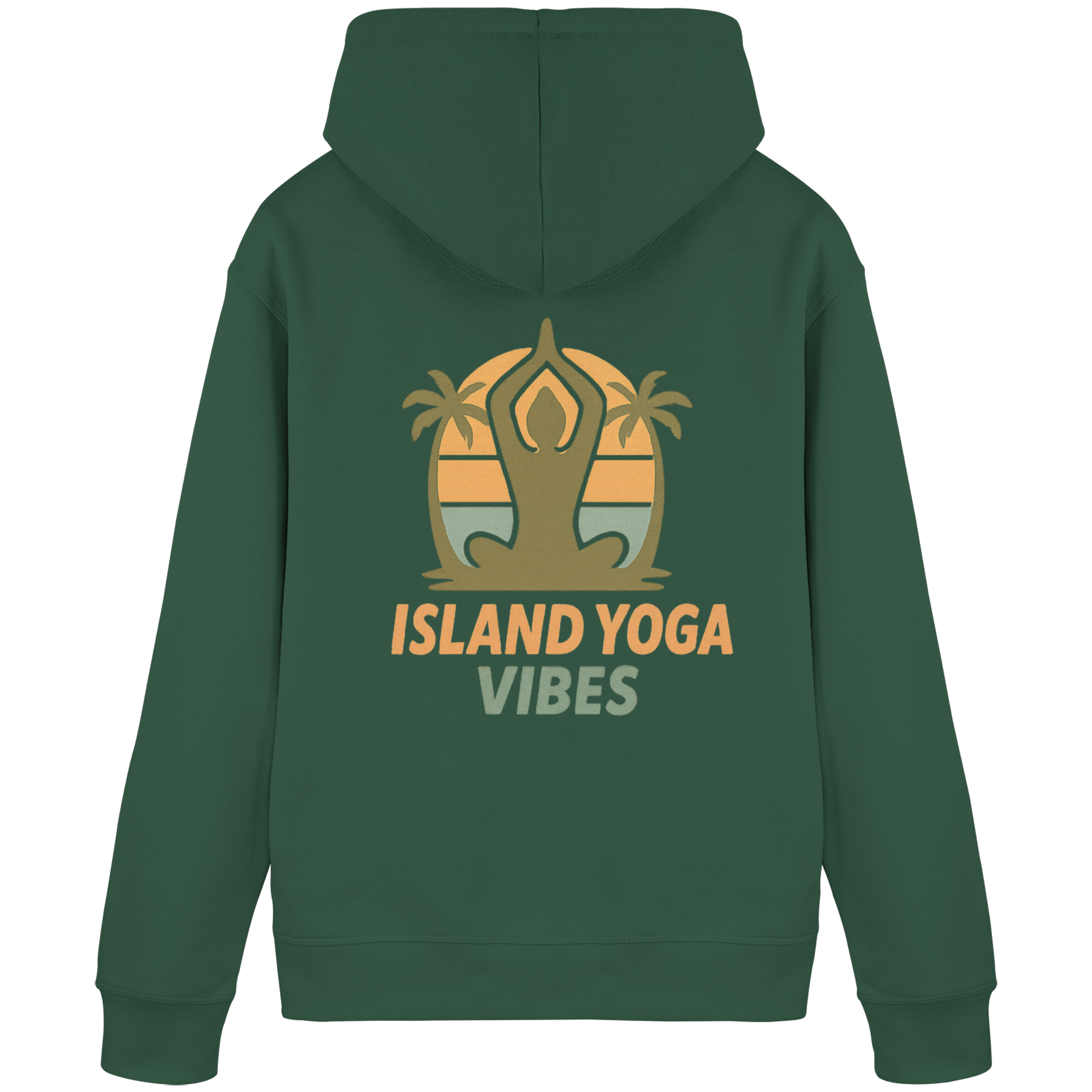 Island Yoga Vibes – Sunset Yoga Design | Tropical Meditation - Organic Basic Hoodie