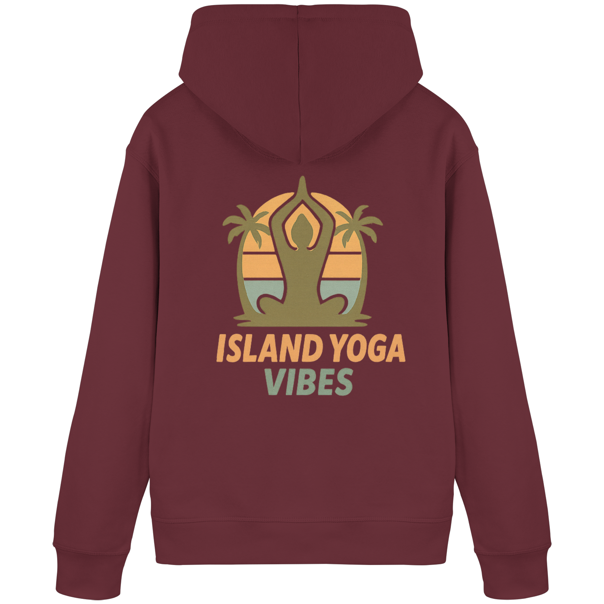 Island Yoga Vibes – Sunset Yoga Design | Tropical Meditation - Organic Basic Hoodie
