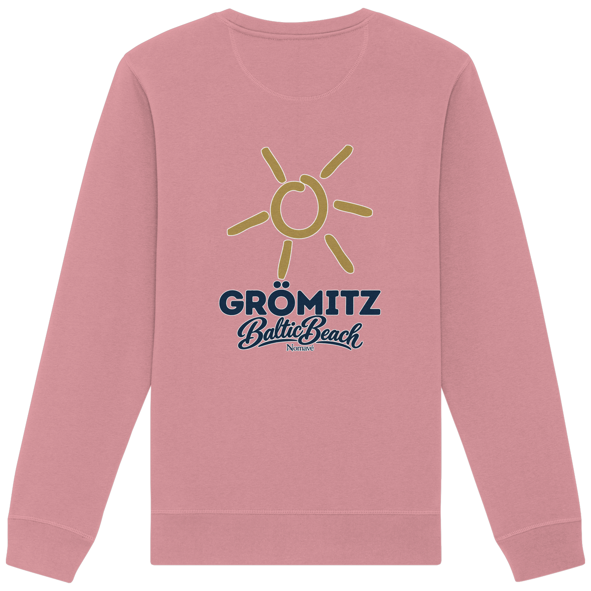 Grömitz Sonne Bio Unisex Sweatshirt Baltic Beach Rückendruck – Shirtigo-Originalmockup 4 (canyon-pink)