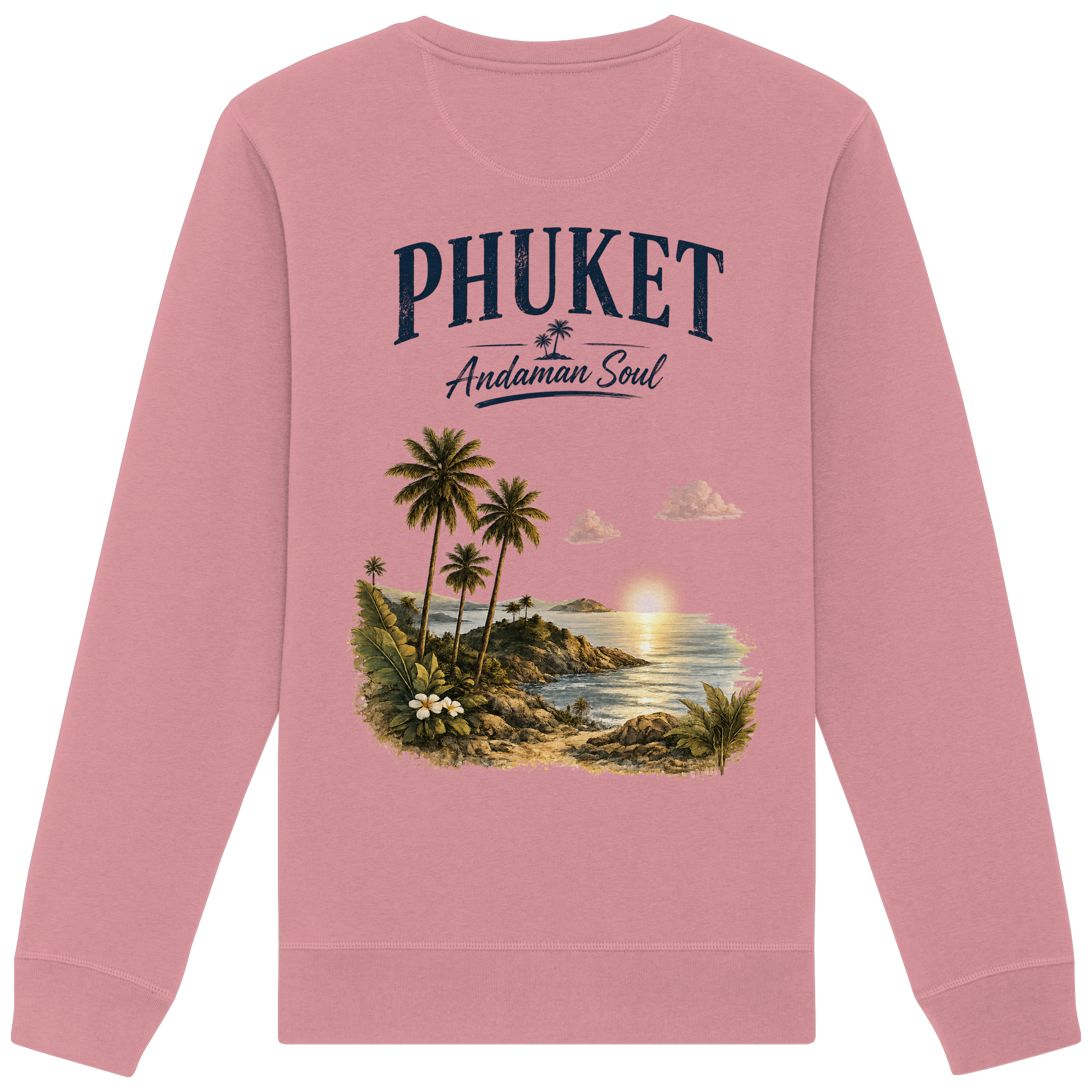 Phuket Thailand – Andaman Soul – Vintage Rückenprint  - Organic Basic Unisex Sweatshirt
