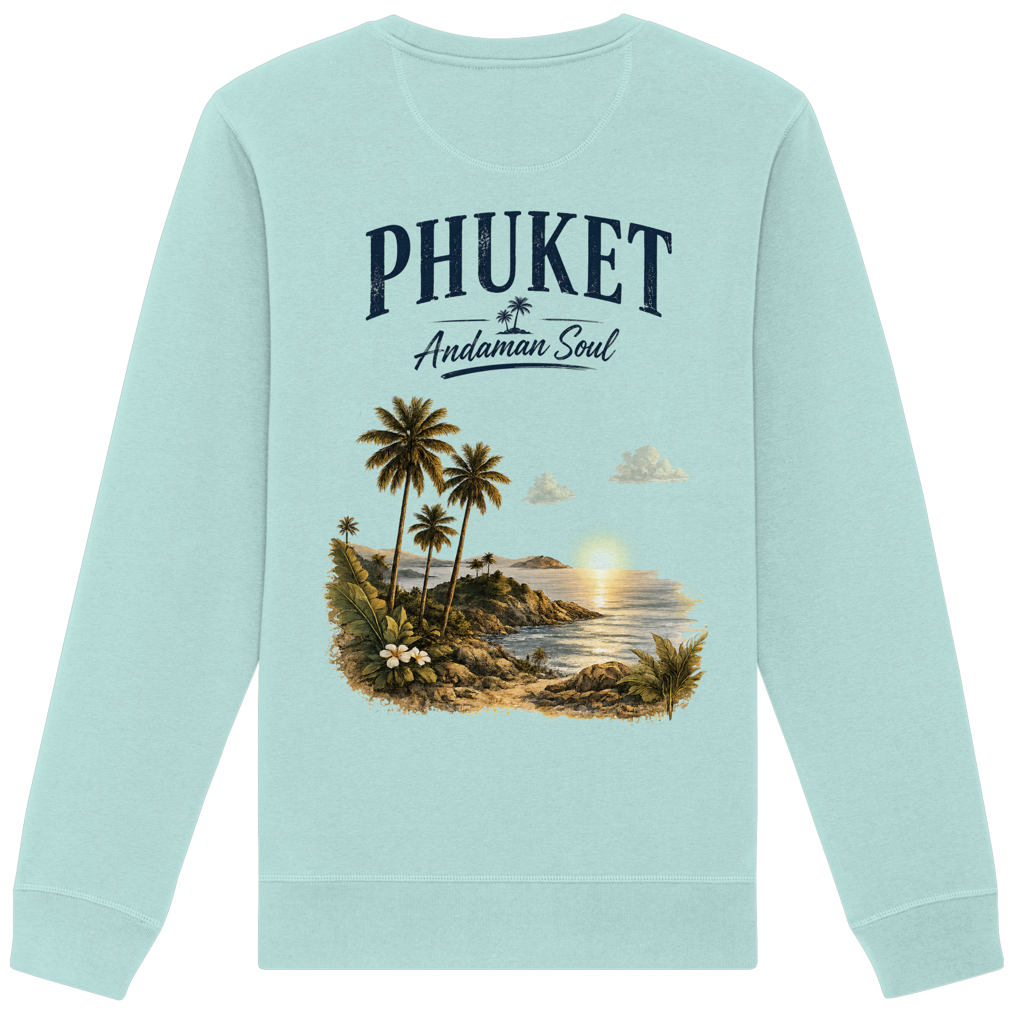 Phuket Thailand – Andaman Soul – Vintage Rückenprint  - Organic Basic Unisex Sweatshirt