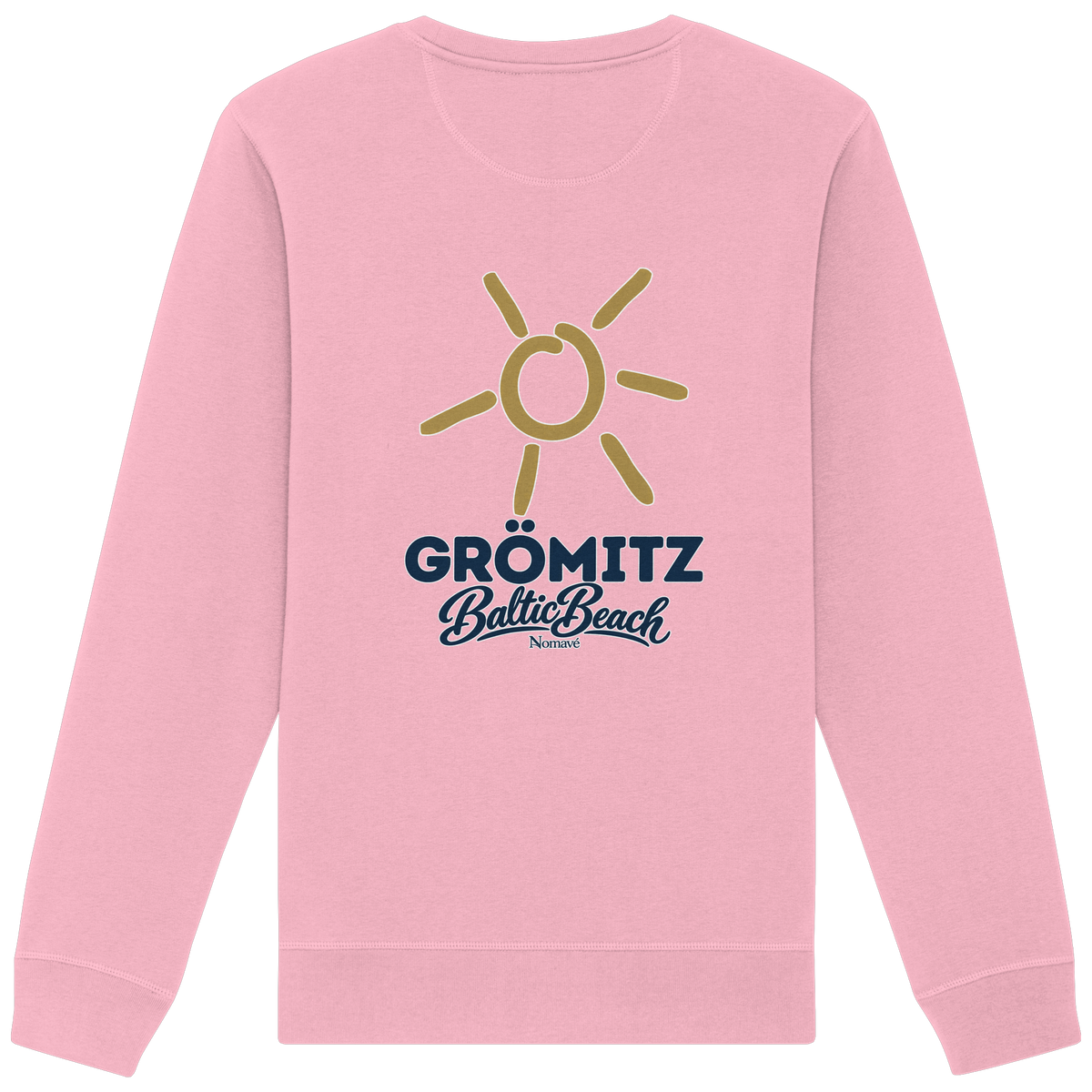 Grömitz Sonne Bio Unisex Sweatshirt Baltic Beach Rückendruck – Shirtigo-Originalmockup 3 (cotton-pink)