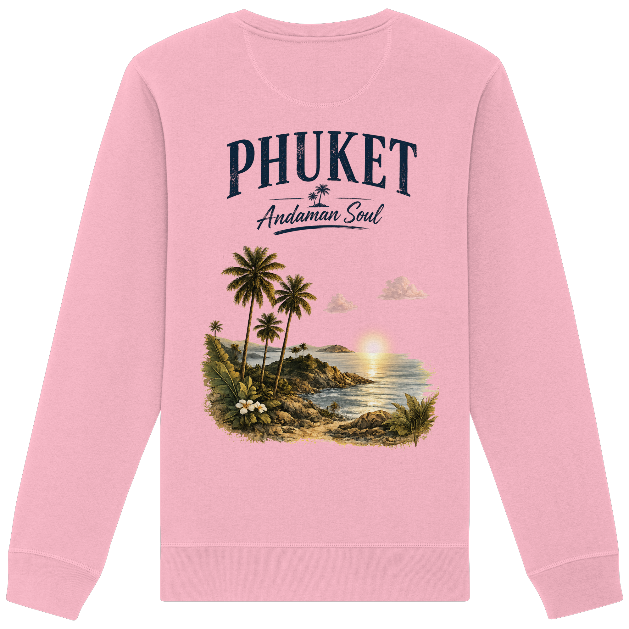Phuket Thailand – Andaman Soul – Vintage Rückenprint  - Organic Basic Unisex Sweatshirt