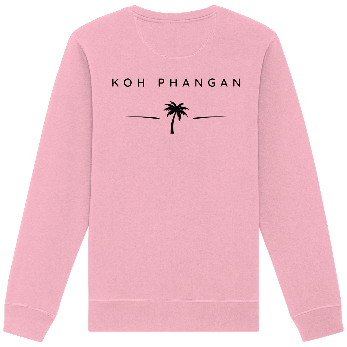 Original-Mockup des Bio Unisex Sweatshirt in Cotton Pink mit Koh-Phangan-Minimal-Backprint