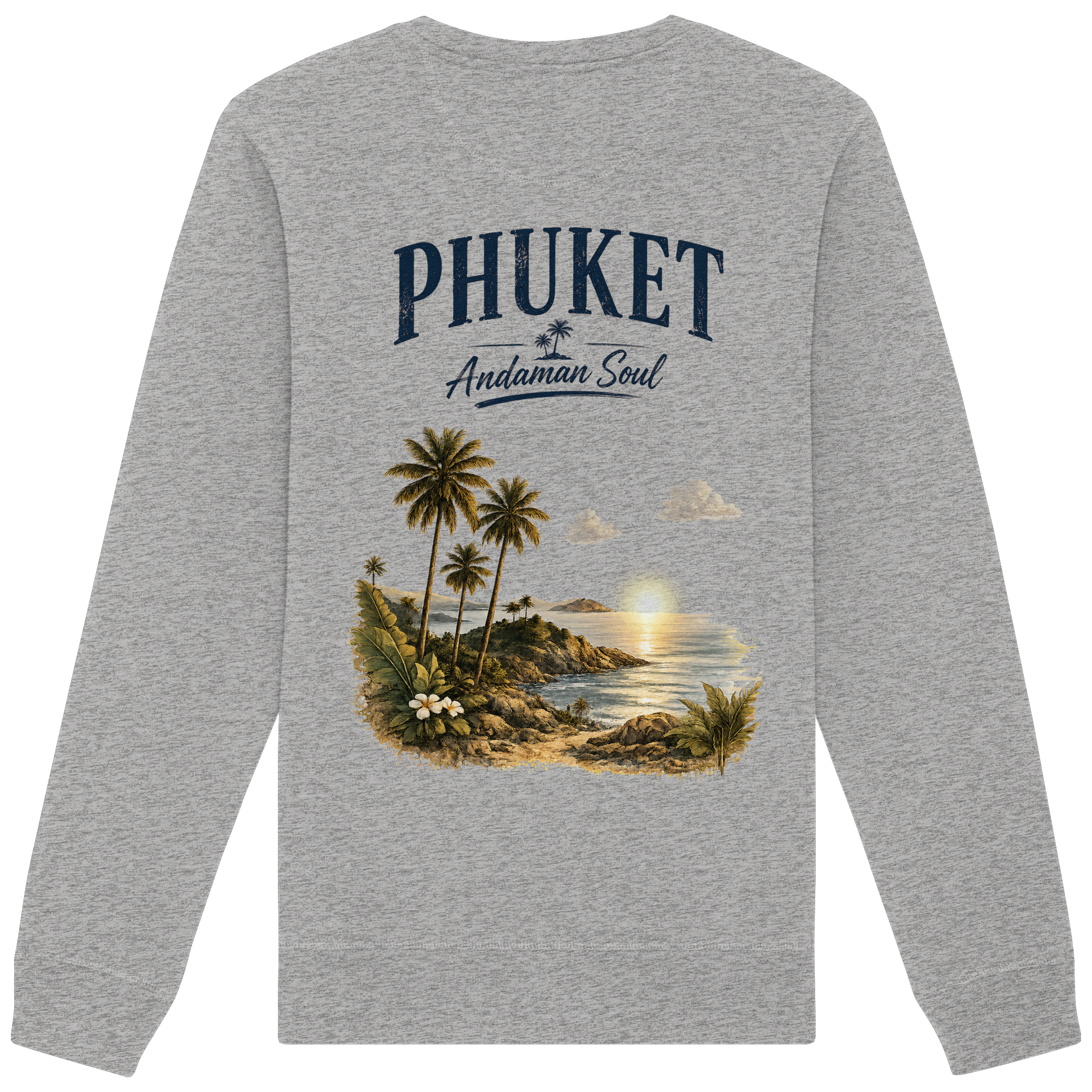 Phuket Thailand – Andaman Soul – Vintage Rückenprint  - Organic Basic Unisex Sweatshirt