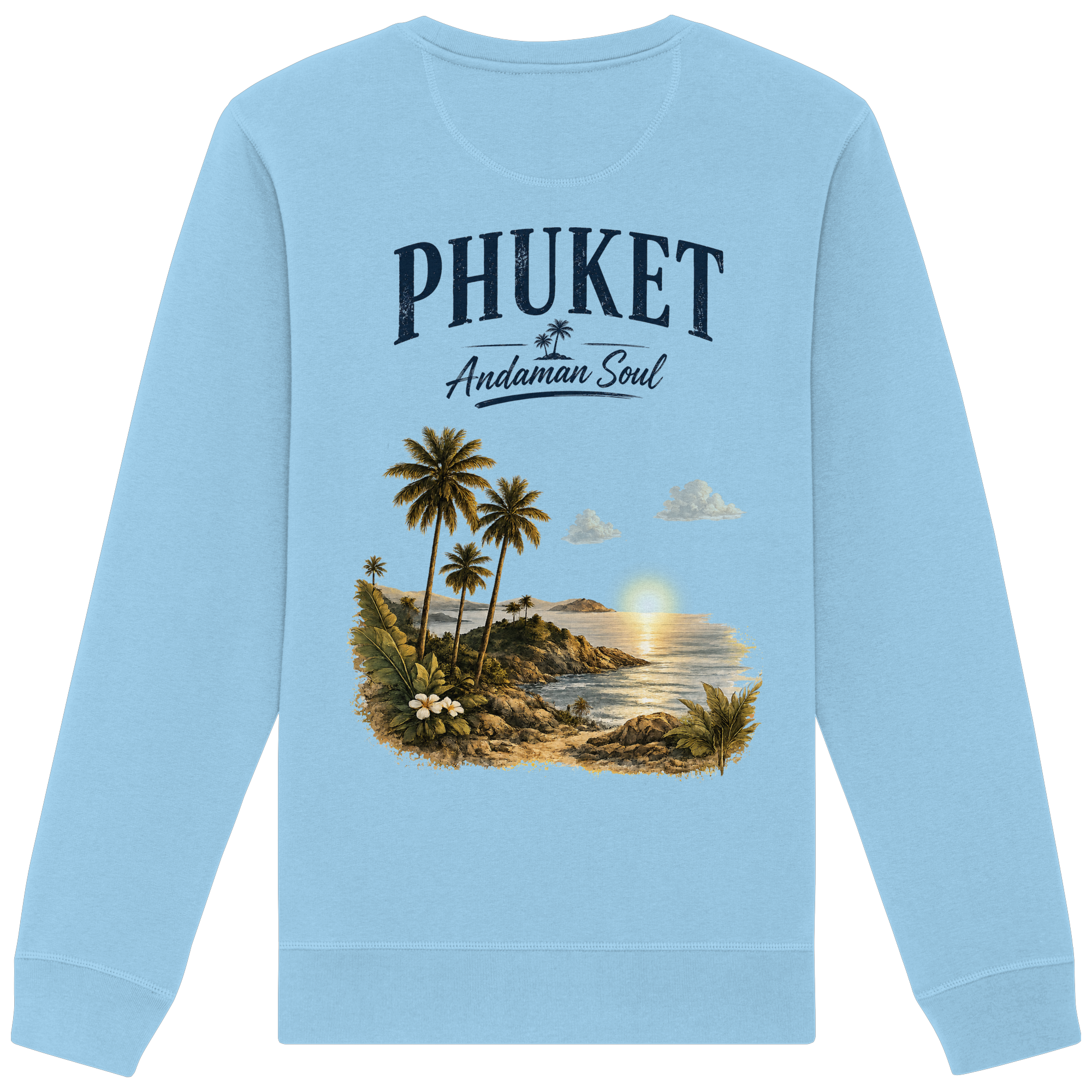 Phuket Thailand – Andaman Soul – Vintage Rückenprint  - Organic Basic Unisex Sweatshirt
