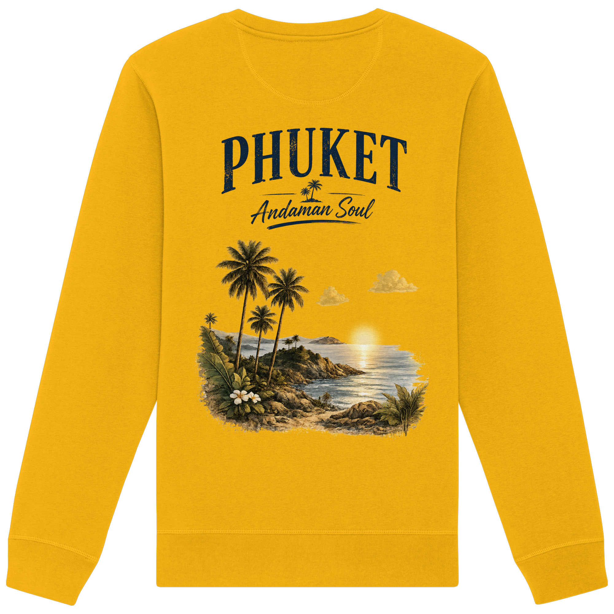 Phuket Thailand – Andaman Soul – Vintage Rückenprint  - Organic Basic Unisex Sweatshirt
