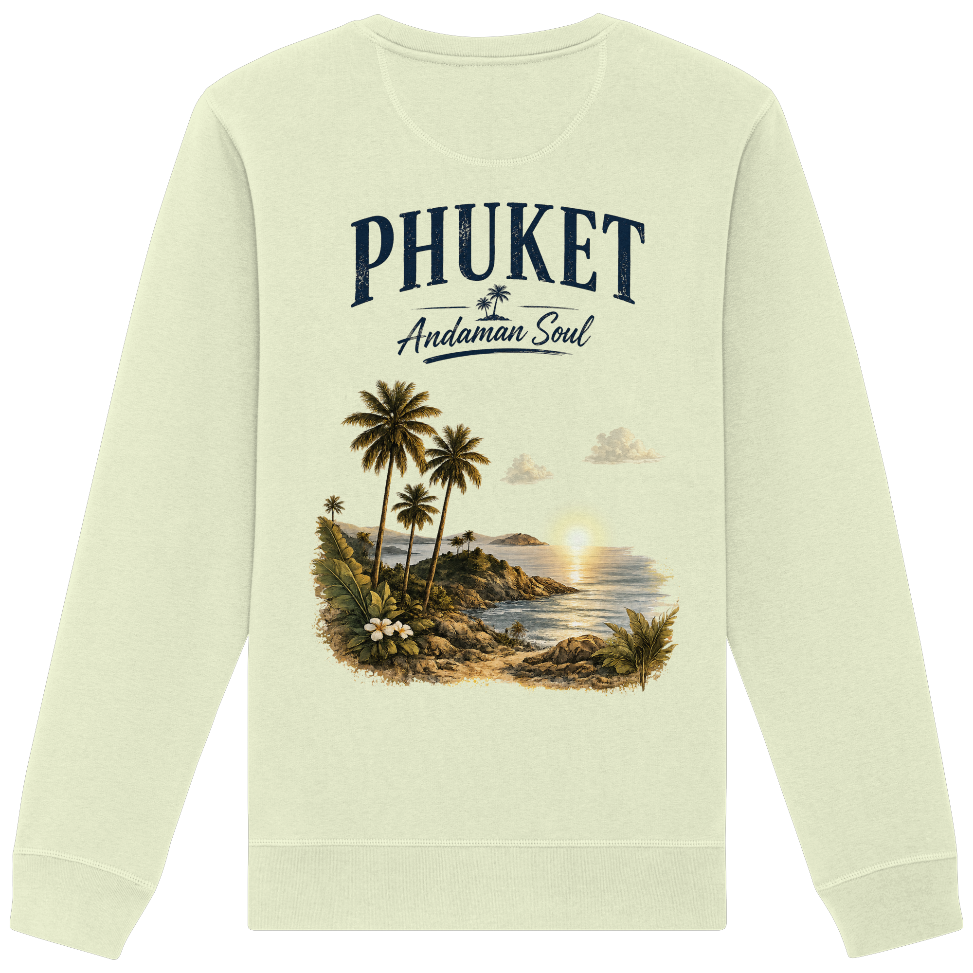 Phuket Thailand – Andaman Soul – Vintage Rückenprint  - Organic Basic Unisex Sweatshirt