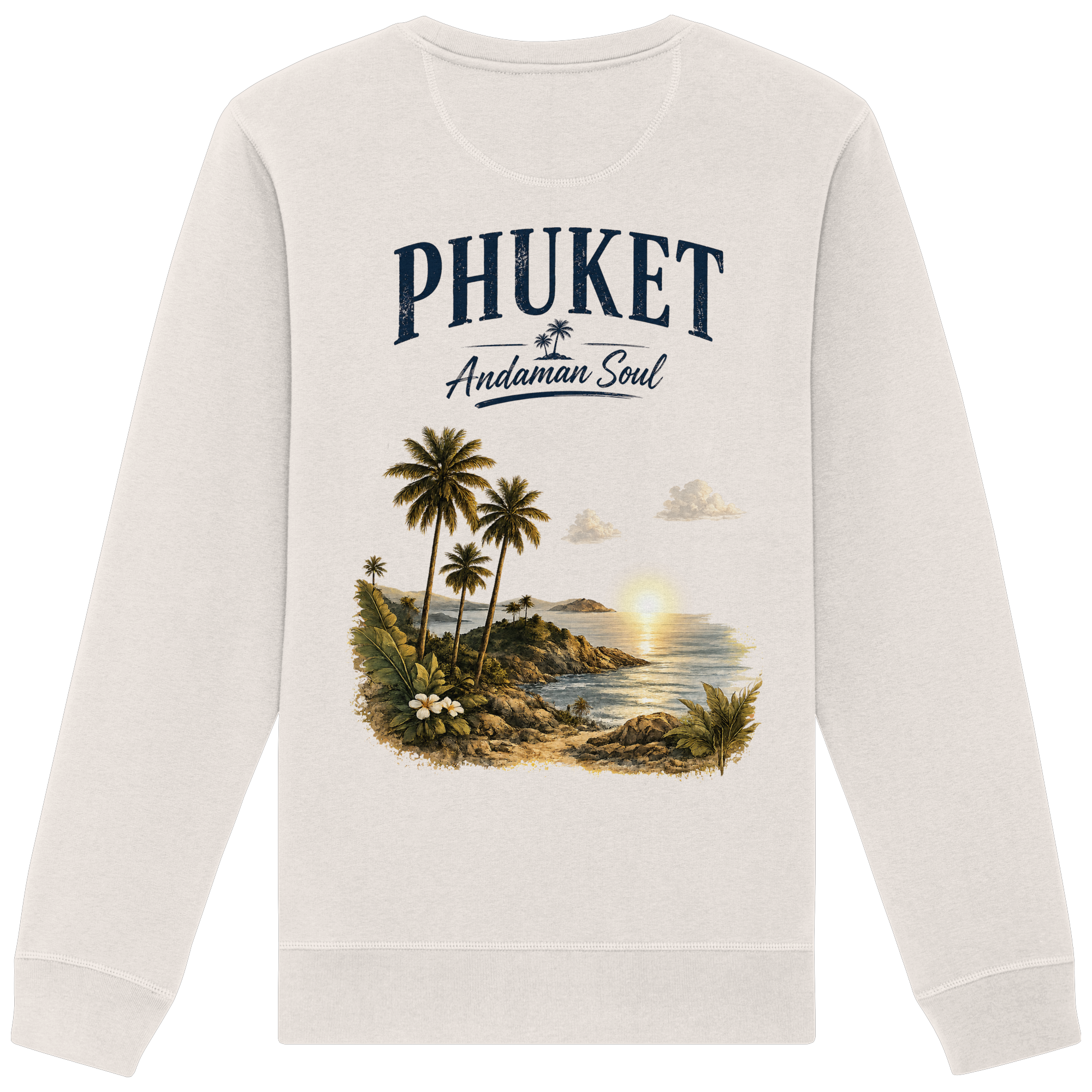 Phuket Thailand – Andaman Soul – Vintage Rückenprint  - Organic Basic Unisex Sweatshirt