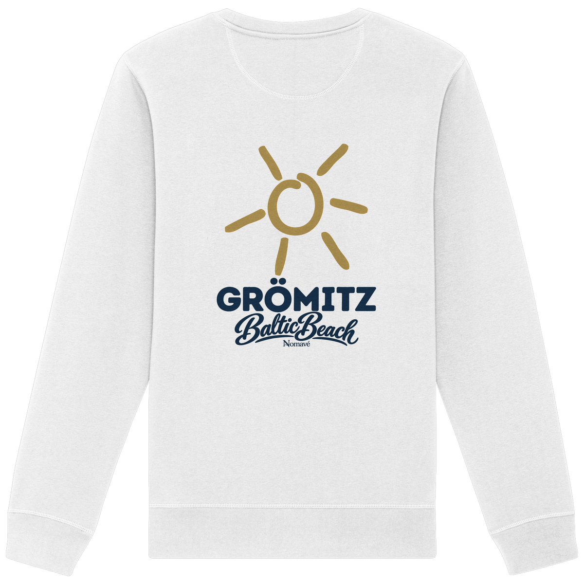 Grömitz Sonne Bio Unisex Sweatshirt Baltic Beach Rückendruck – Shirtigo-Originalmockup 1 (white)