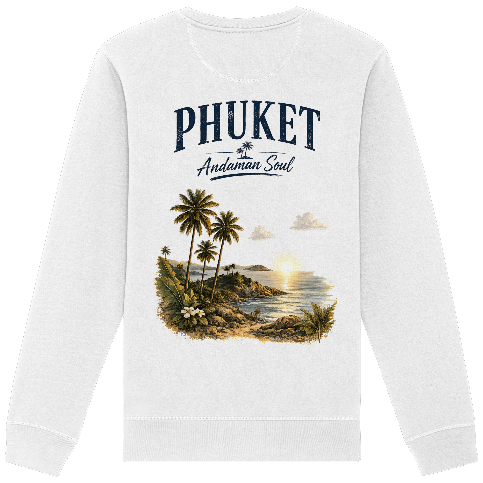 Phuket Thailand – Andaman Soul – Vintage Rückenprint  - Organic Basic Unisex Sweatshirt