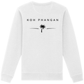 Original-Mockup des Bio Unisex Sweatshirt in Weiß mit Koh-Phangan-Minimal-Backprint