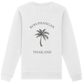 Koh Phangan Mini Palm – Bio Unisex Sweatshirt – Backprint – Originalmockup in White, Produktansicht 1