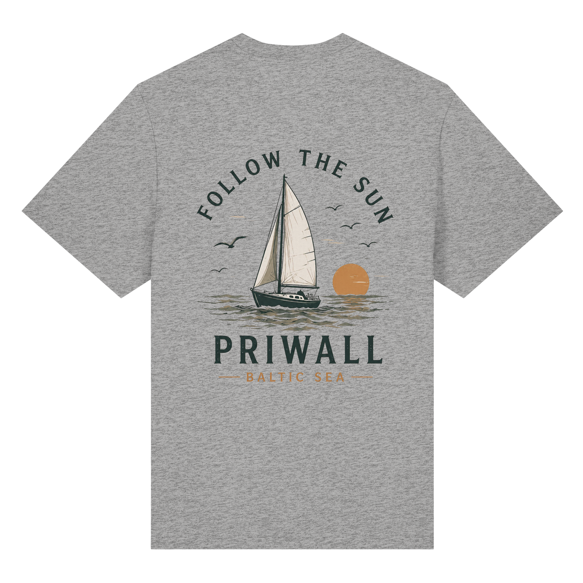 Priwall - Follow The Sun - Backprint - Bio-Heavy Shirt