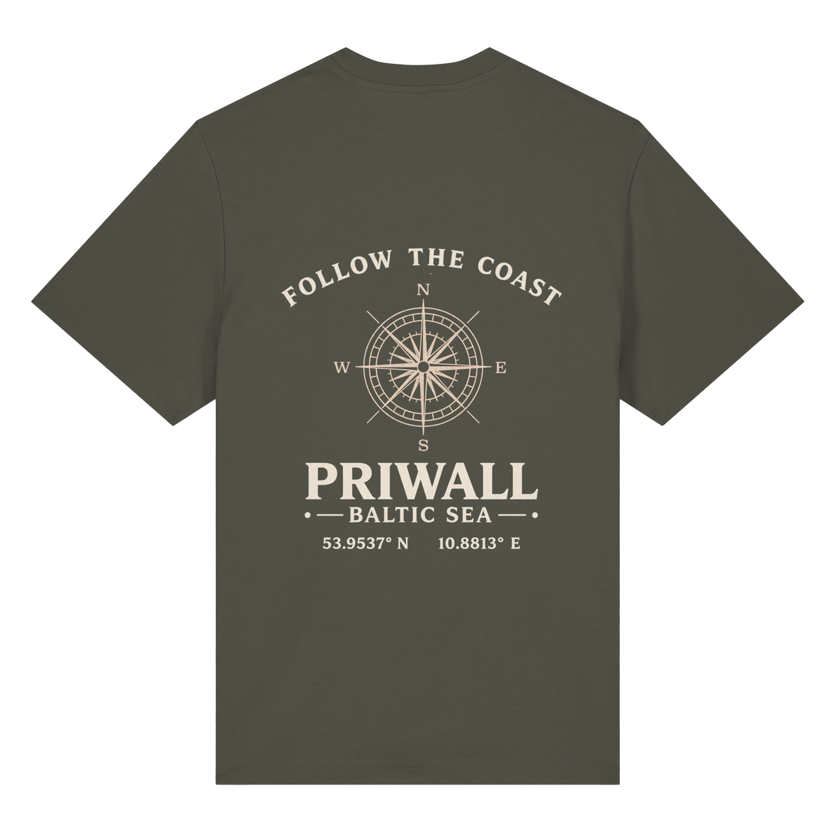 Priwall – Follow the Coast – Dark Edition – Bio Heavy T-Shirt – Backprint