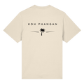 Original-Mockup des Bio Heavy T-Shirt in Natural Raw mit Koh-Phangan-Minimal-Backprint
