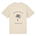 Bio Heavy T-Shirt in natural raw mit Koh Phangan Mini Palm Motiv als Backprint – Original-Mockup