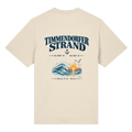 Original-Mockup 1: Unisex Bio-Heavy-T-Shirt in Natural Raw mit Timmendorfer Strand – Baltic Sea Backprint.
