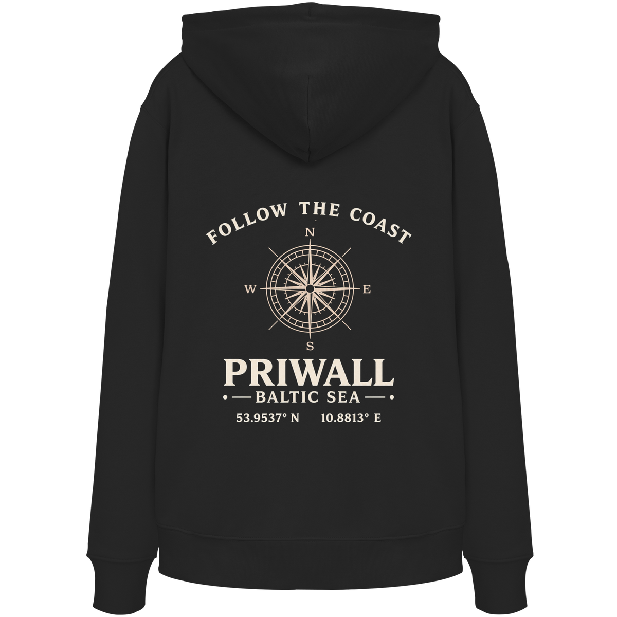Priwall – Follow the Coast – Dark Edition – Bio Hoodie – Backprint