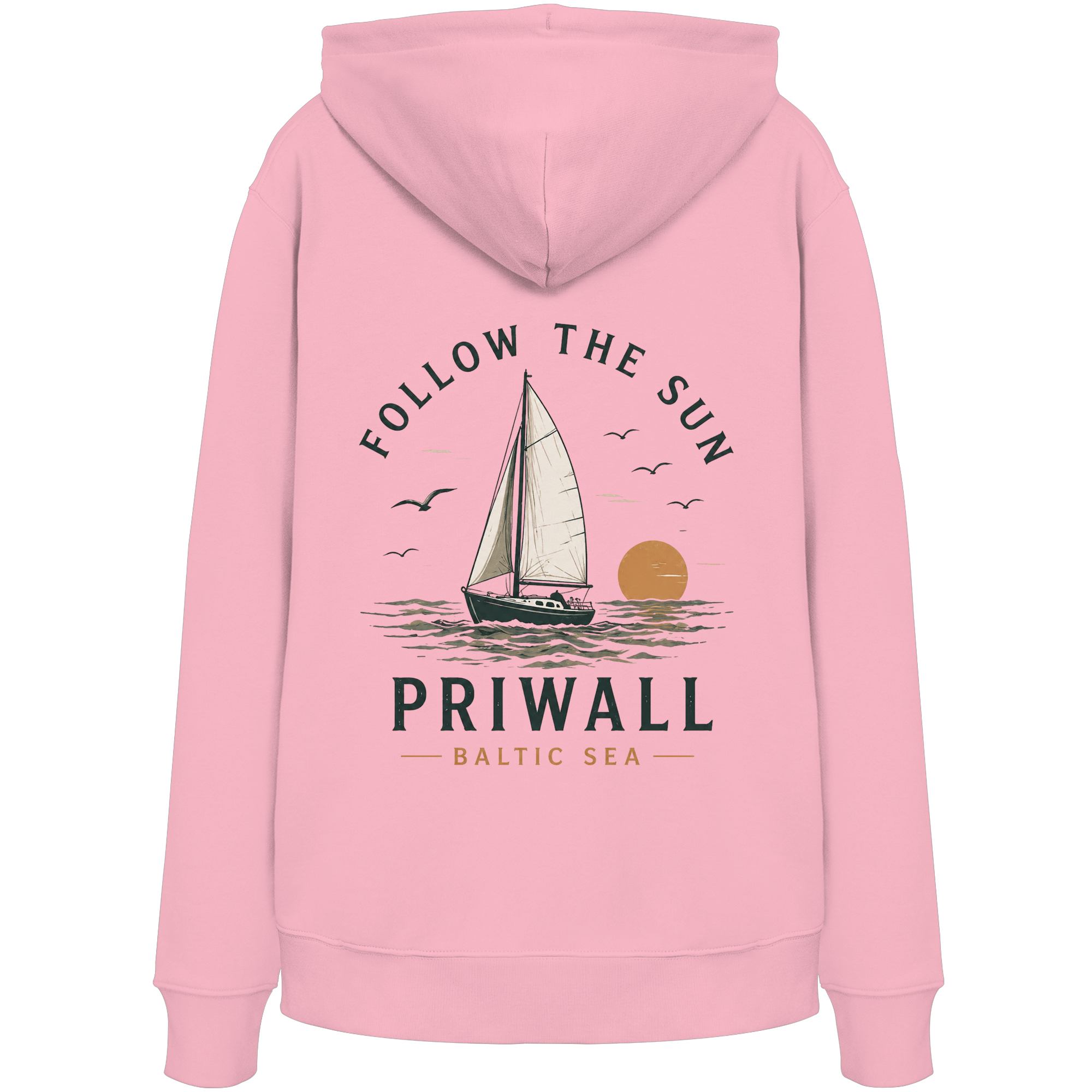 Priwall Follow The Sun Bio-Kapuzenpullover mit Rückenmotiv