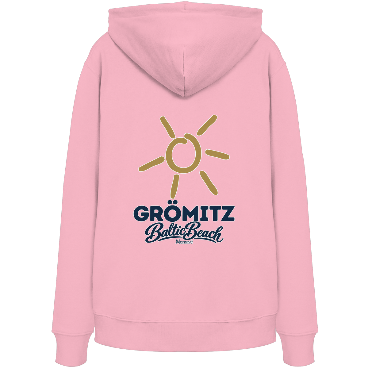Grömitz Sonne Bio Hoodie Baltic Beach Rückendruck – Shirtigo-Originalmockup 9 (cotton-pink)